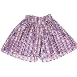 Vintage 90s Passport Pier 1 Shorts Pleated Culotte Pink Purple Mom Cotton size L